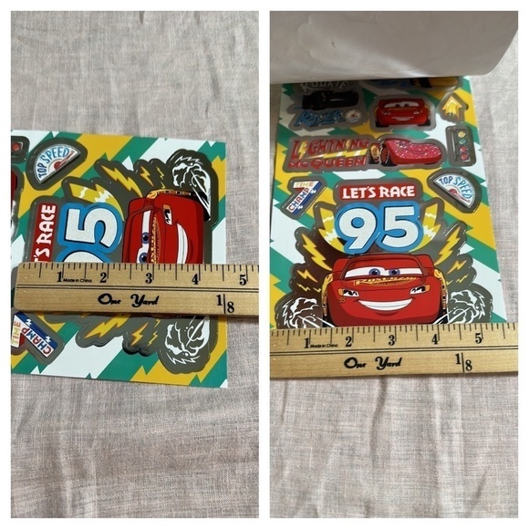 Cars the Movie Lightning McQueen Kachow Stickers HUGE GLITTER STICKERS NEW - Picture 7 of 15